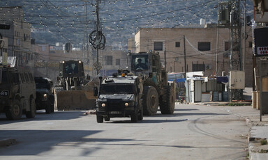 Military vehicles in the occupied West Bank 