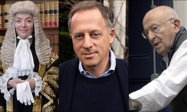 Collage shows a judge and two men