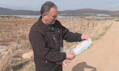 A man looks at a document