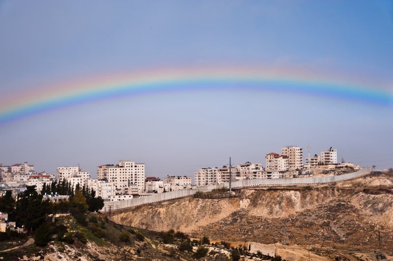 A rainbow of Palestine's landscape, divided by Israel's concrete wall