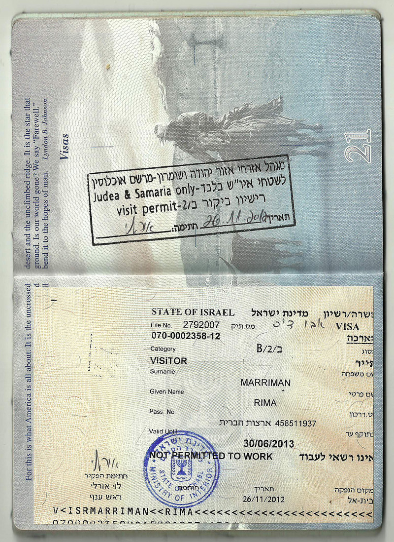 Effective annexation Israel now stamping passports of West Bank