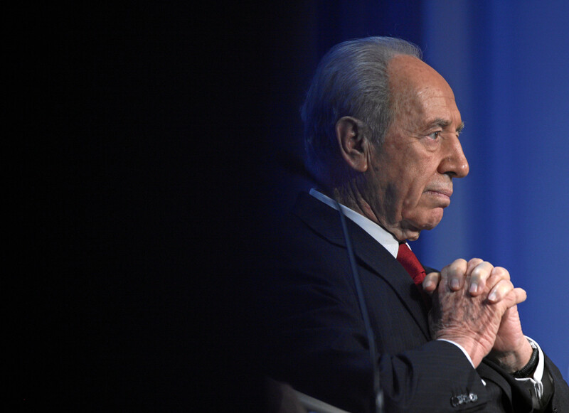 Close-up, profile portrait of Israeli president