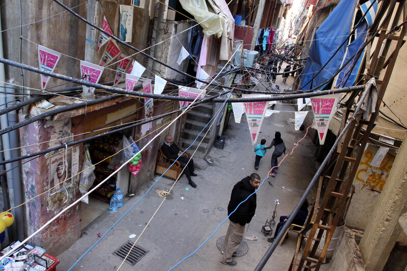 Scene of alley in Shatila refugee camp