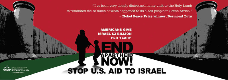Bus advertisement by American Muslims for Palestine (AMP)