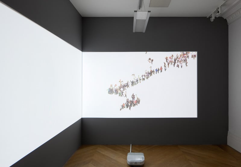 Installation view of projection onto wall