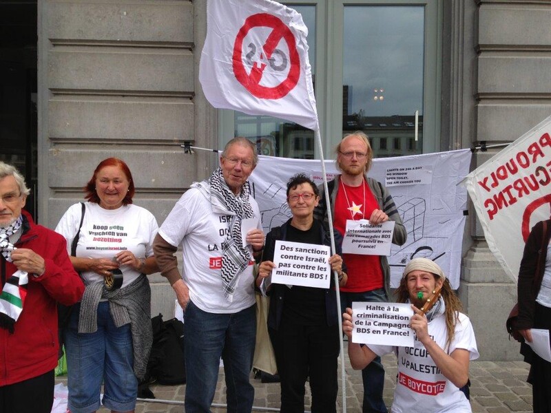 Activists in Belgium show solidarity with French BDS activists facing repression