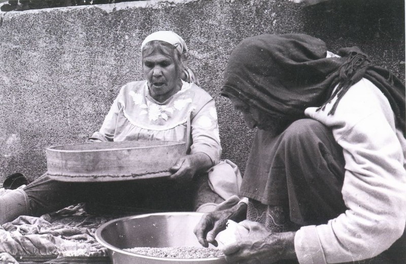 Palestinian village women working