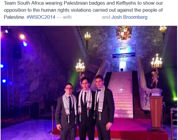 Musker brothers and Josh Broomberg wearing kuffiyehs in Thailand