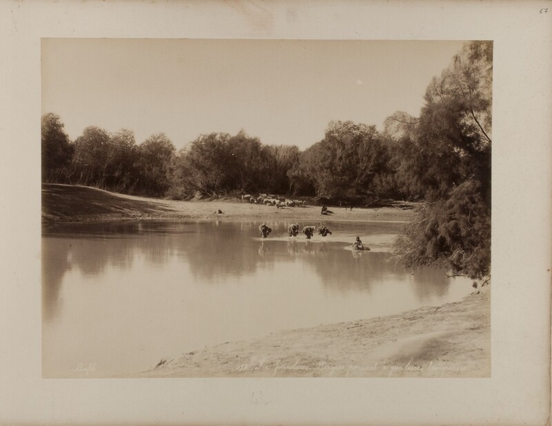 Endangered Archives Programme - Shepherds carrying sheep across the Jordan, 1867-1914