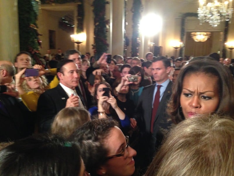 Adam Milstein at a White House function where Michelle Obama appears to avoid him