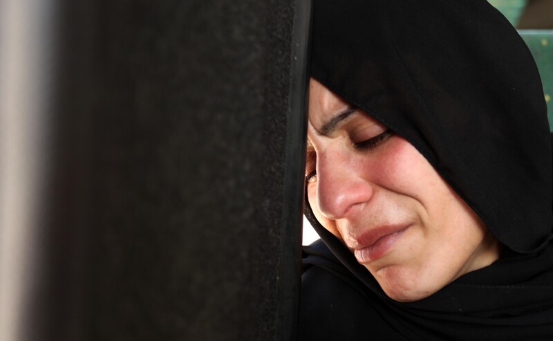 Close-up of face of mourning young woman