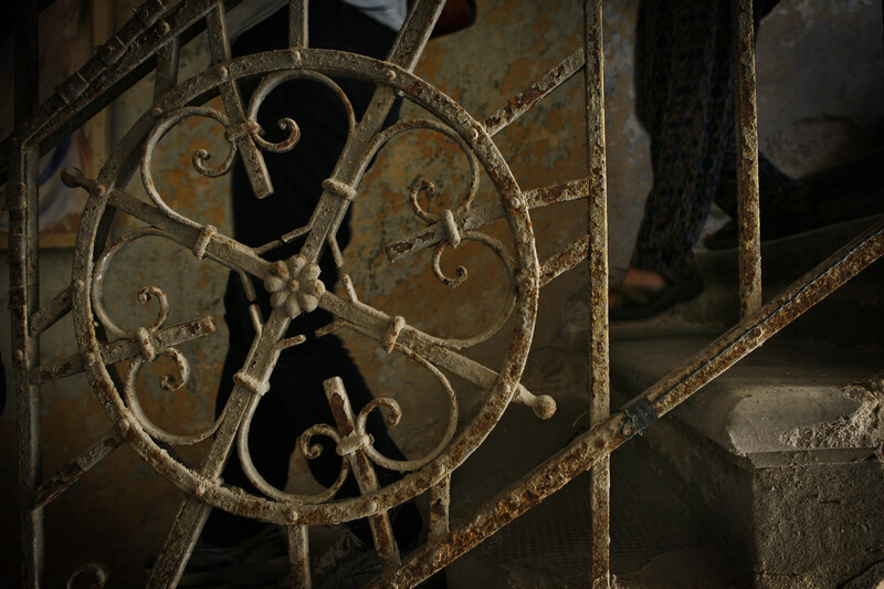 Detail of iron ornamented railing