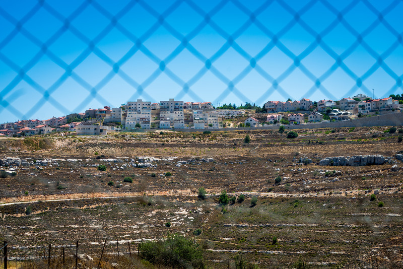 Landscape view with Israeli settlement in background