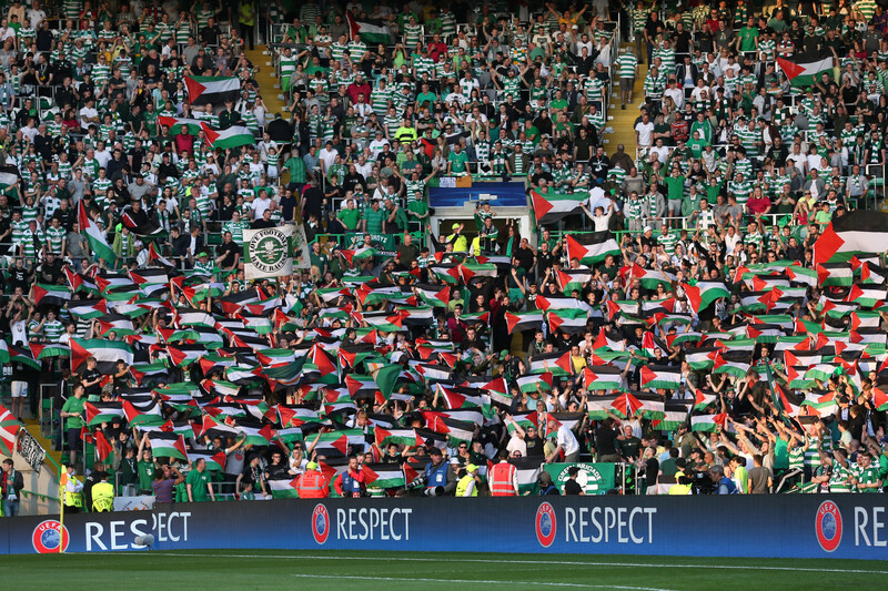 Image result for Celtic fans palestinian flags