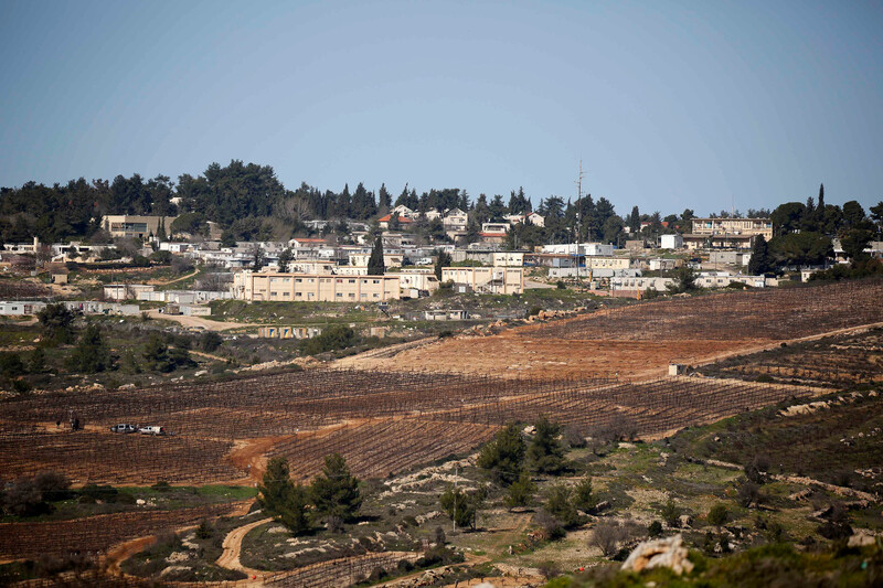 A general view shows empty land before Israel's Gush Etzion settlement bloc. 