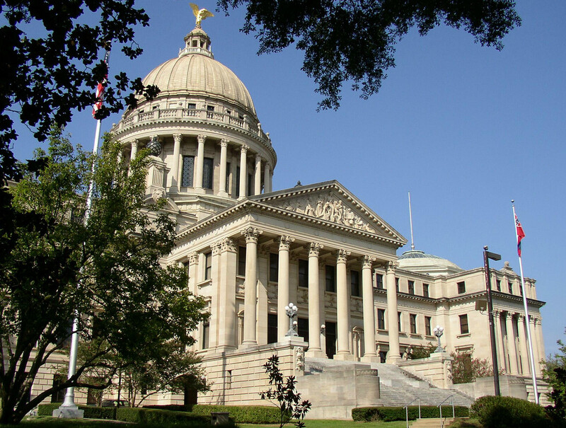 The state capitol building in Jackson, Mississippi.