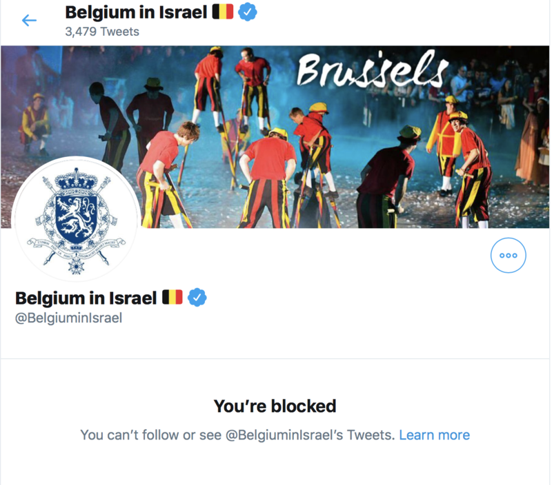 Screenshot of Belgian embassy's twitter page