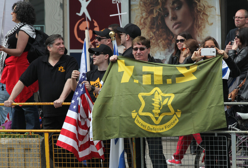 People holding a banner