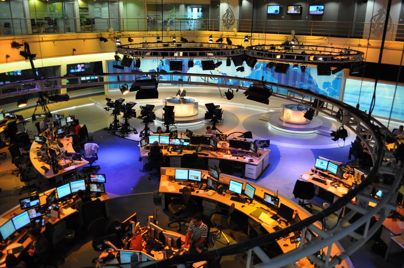 Overview of a busy newsroom 