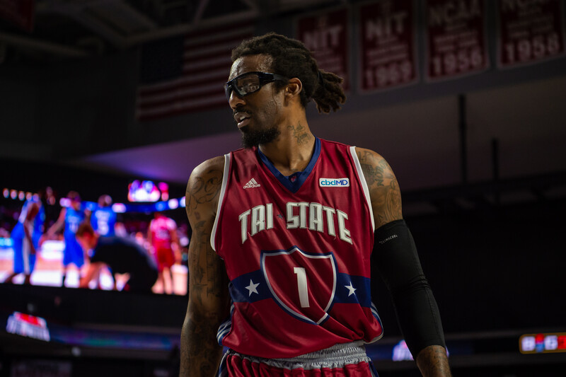 Man in goggles during basketball game