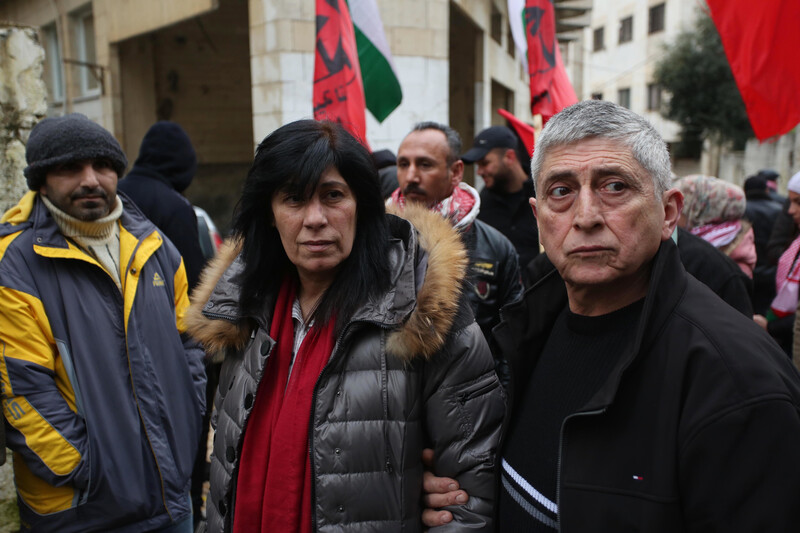 Man and woman at a demonstration 