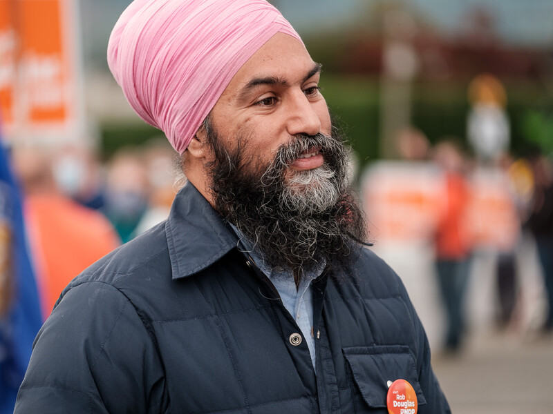 Close up of smiling man at a rally