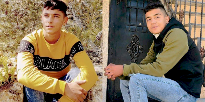 A montage of two pictures of two boys.