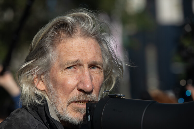 Close up of man holding megaphone