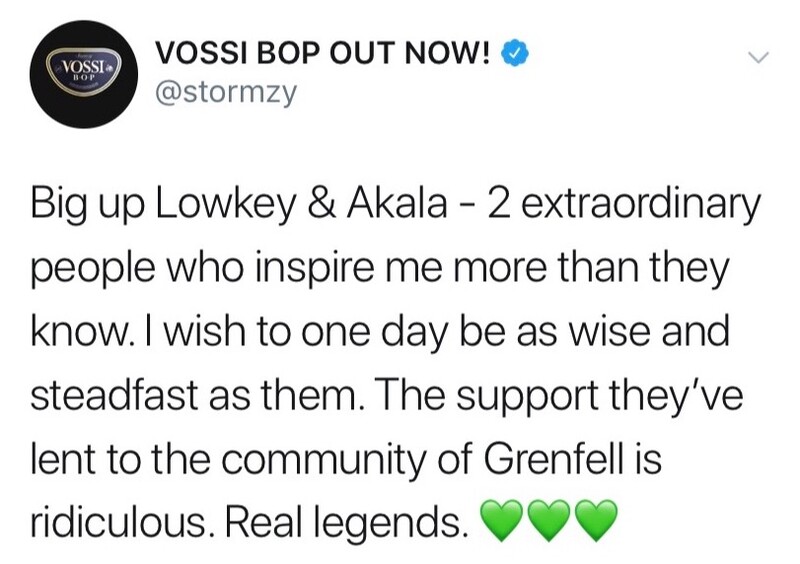 Screenshot of a tweet by rapper Stormzy