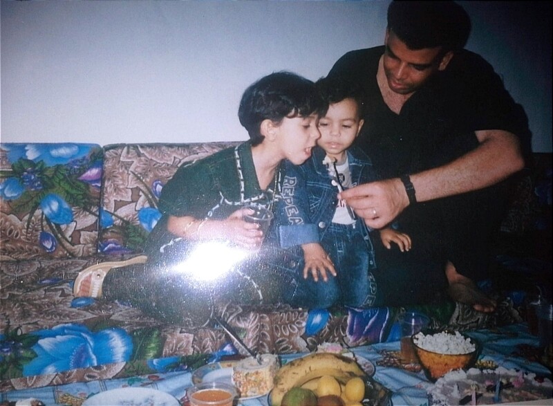 Sahar Taiseer Kalloub (left) with her father (photo courtesy of family). 