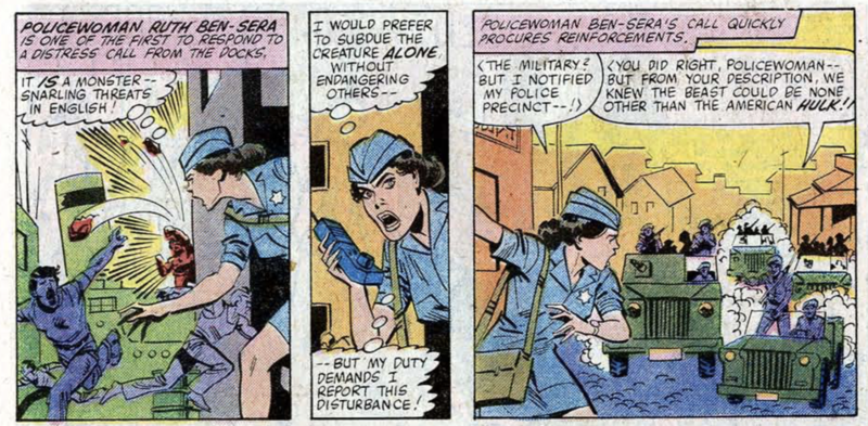 Panels from a comic depict Israeli police woman Ruth Ben-Sera