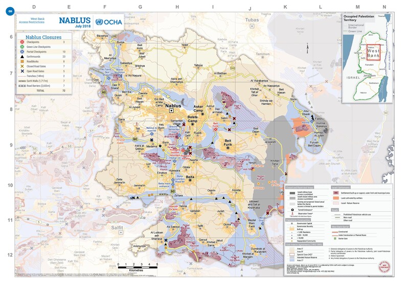 A map of Nablus and its environs