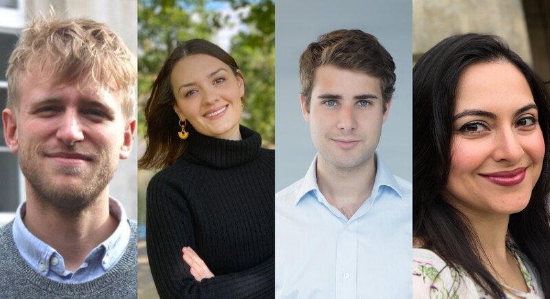 A collage shows profile photos of four people