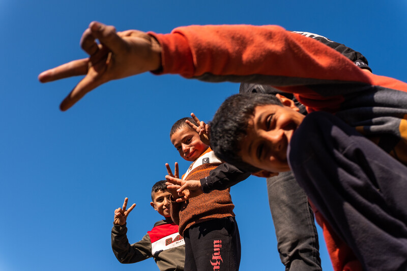 Children pose for the camera