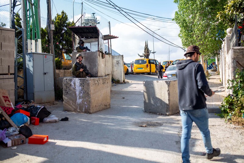 Soldiers at a checkpoint