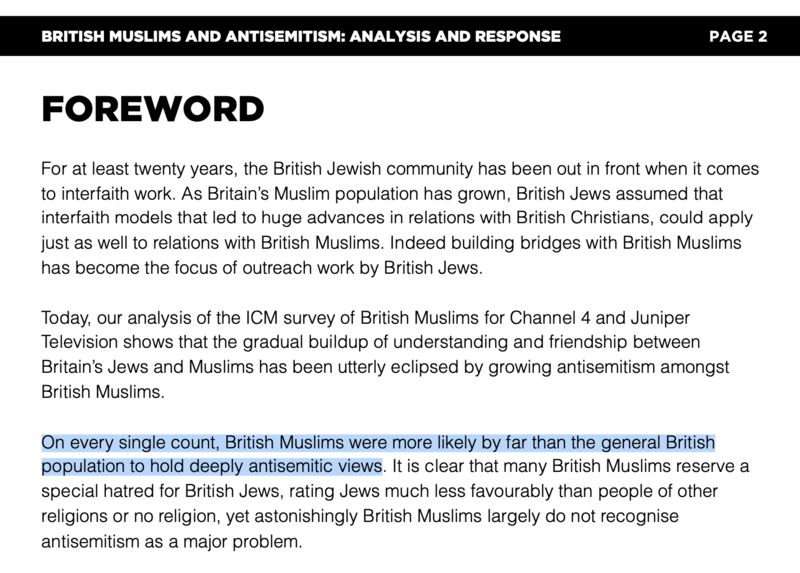 Screengrab from the CAA's deleted Islamophobic report