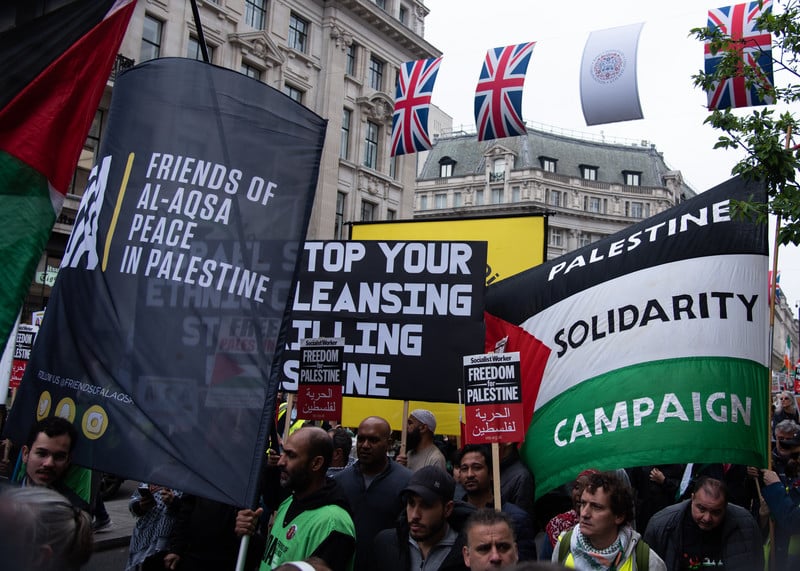 A Palestine solidarity rally