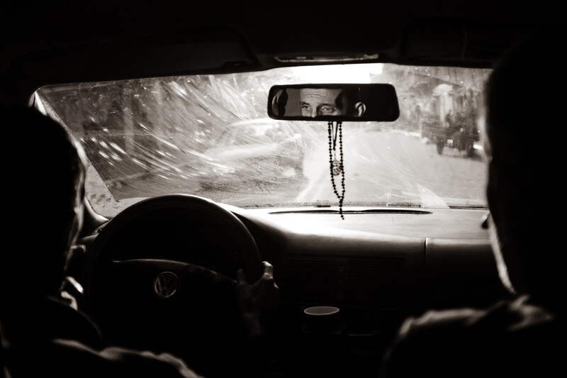 The view from inside a car