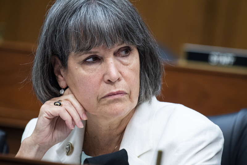 Congresswoman Betty McCollum, seated in House office building