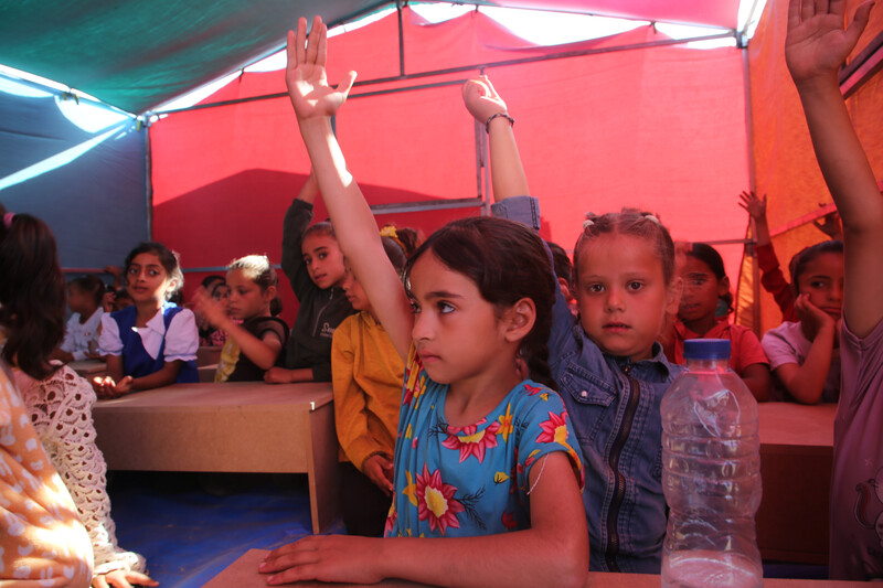 Tents turned into classrooms