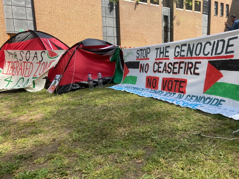 A banner and a tent