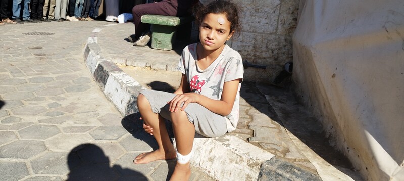 A girl is resting after receiving treatment