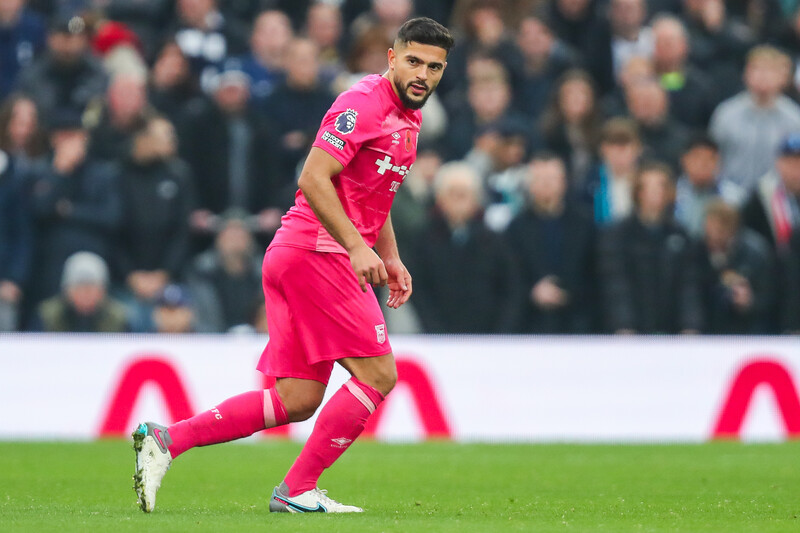 A footballer in action