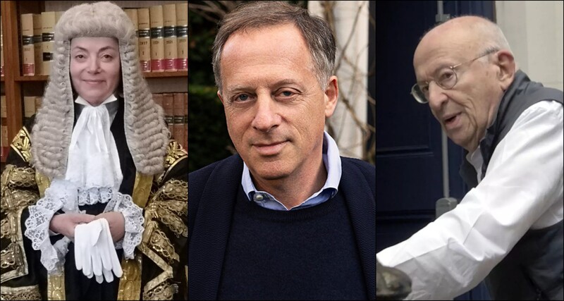 Collage shows a judge and two men