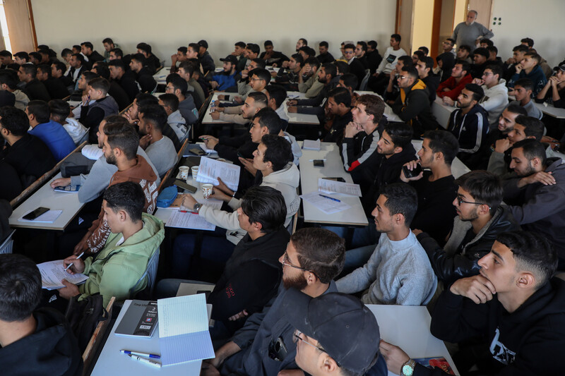 A hall crammed with students