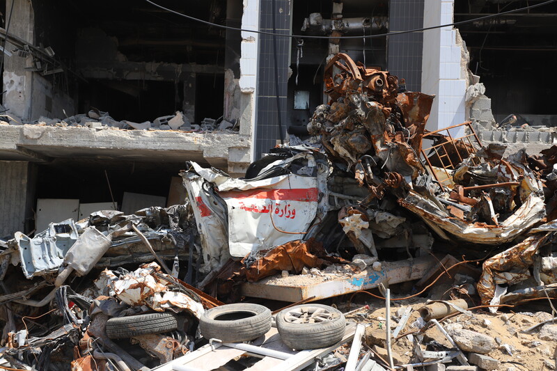 A bombed out ambulance
