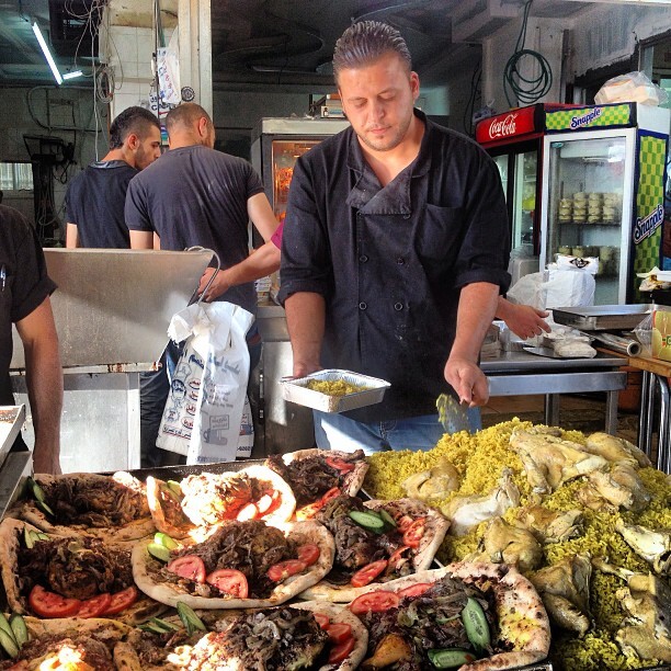 6abeekh fee mosrara, the dishes are msakhan, kidra rice and chicken yum yum #ramadan #jerusalem #palestine on Instagram