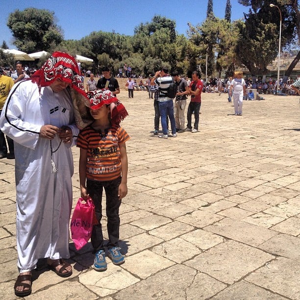 Father and son take shade ☺#ramadan #aqsa #jerusalem #palestine on Instagram
