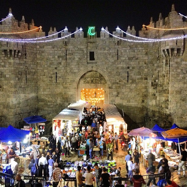 Bab el amood is one big party tonight #ramadan #aqsa #jerusalem #palestine on Instagram