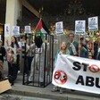 Protestors outside the G4S AGM in London